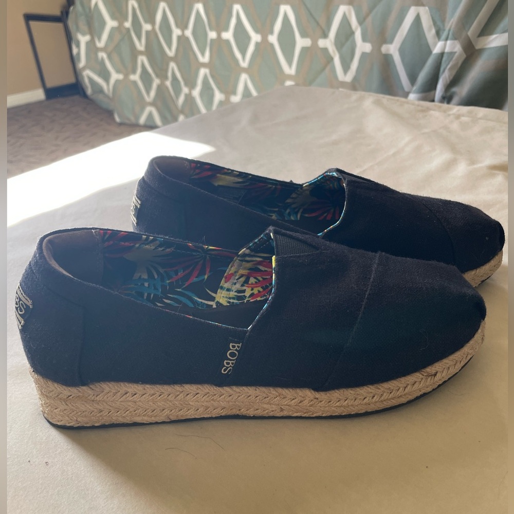 Bob’s Black Slip-On Canvas Espadrilles